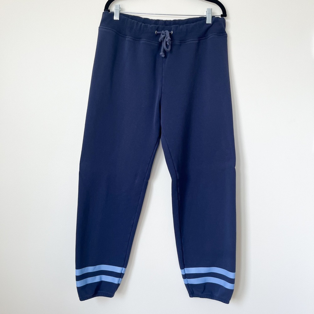 Sail to Sable Navy Blue Stripe Jogger Sweatpants Womens XL